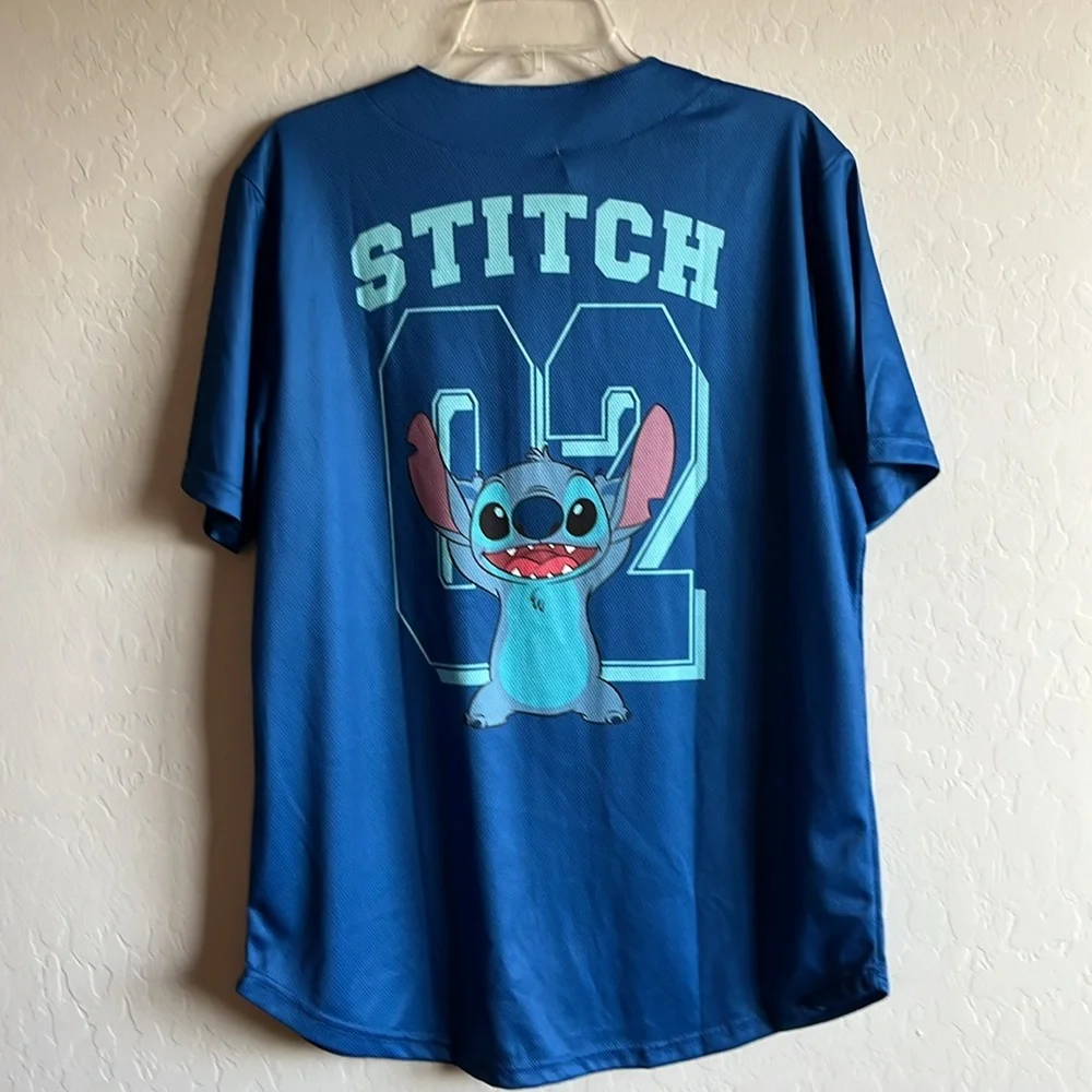 Disney Stitch Jersey Graphic Print Stitch 626 Baseball Shirt Men Size M Unisex